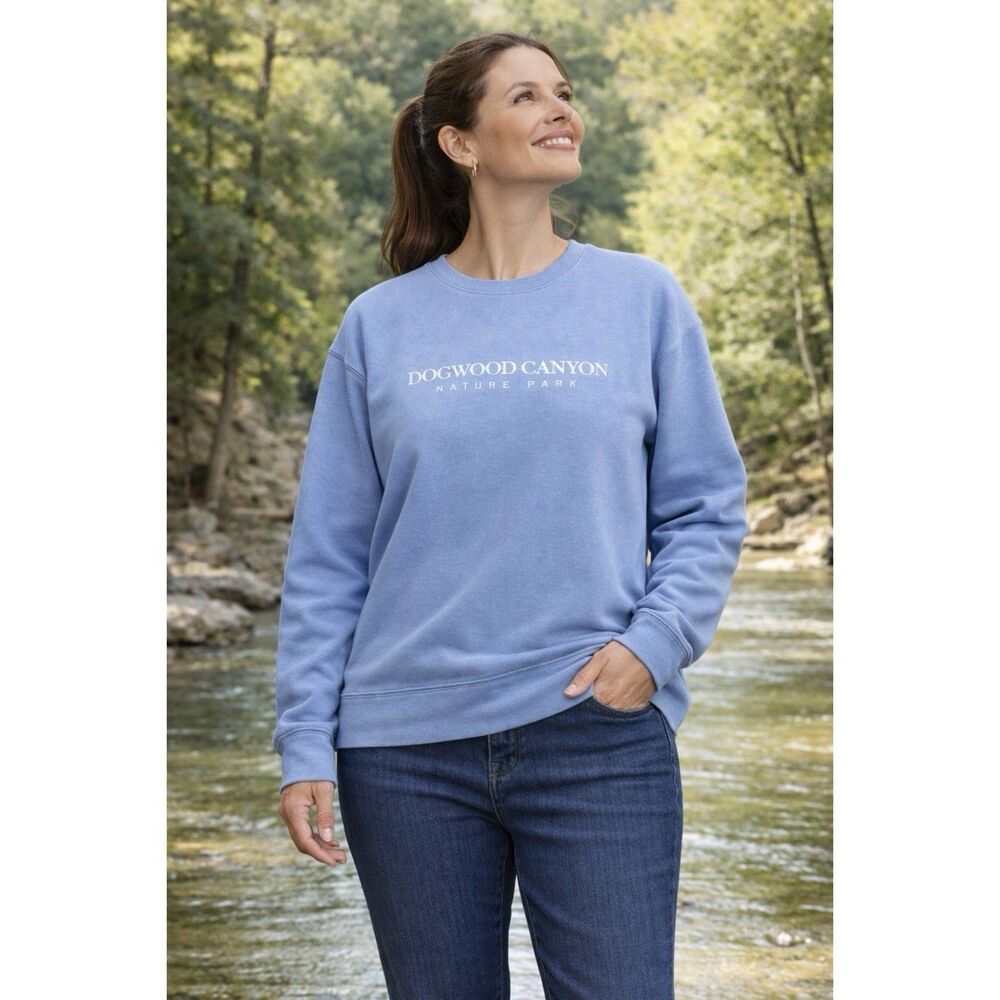 Dogwood‎ Canyon Nature Park Sweatshirt Size Large Blue Crewneck Pullover